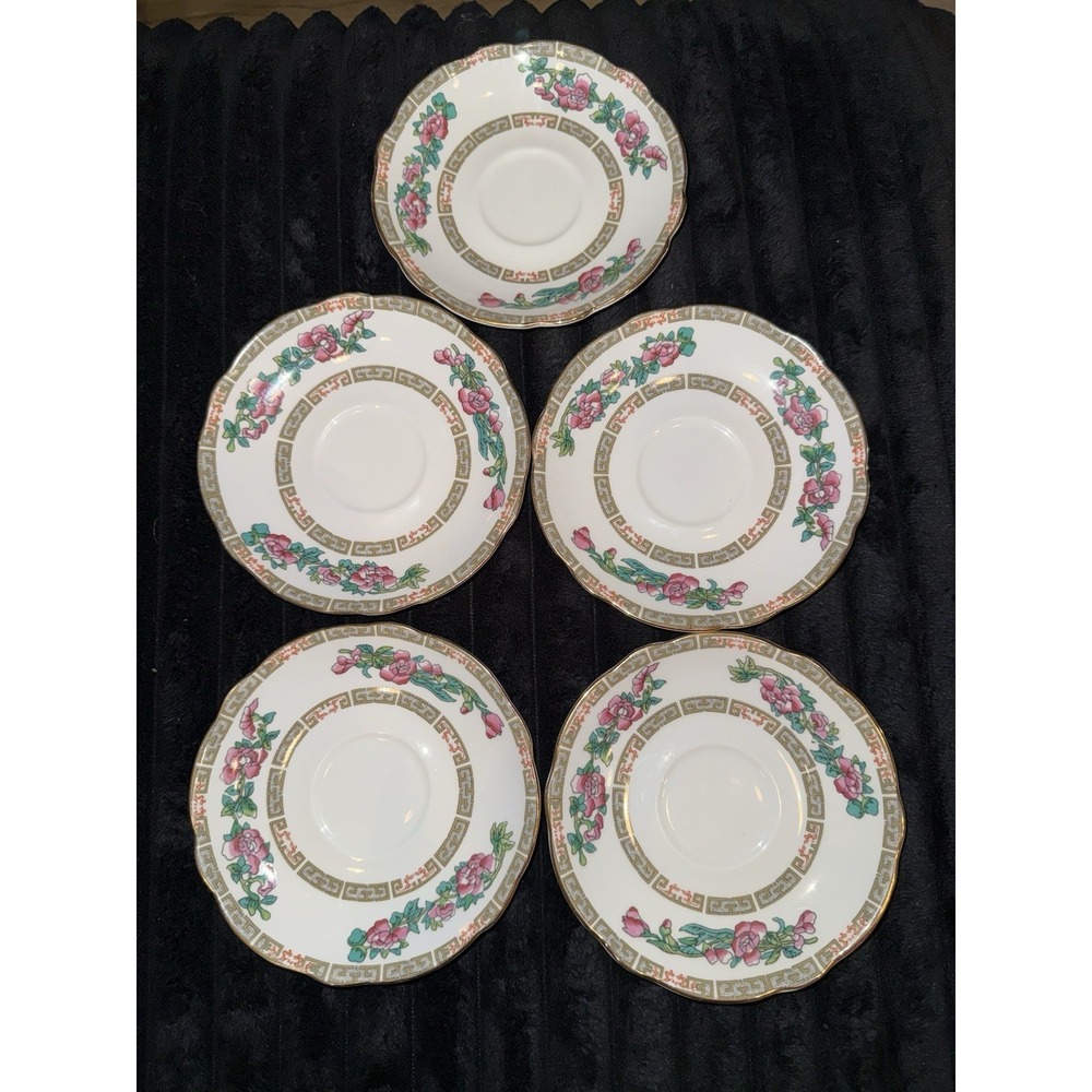 Duchess Bone China England Teacup 5 Piece Saucer Set Discontinued 1990s